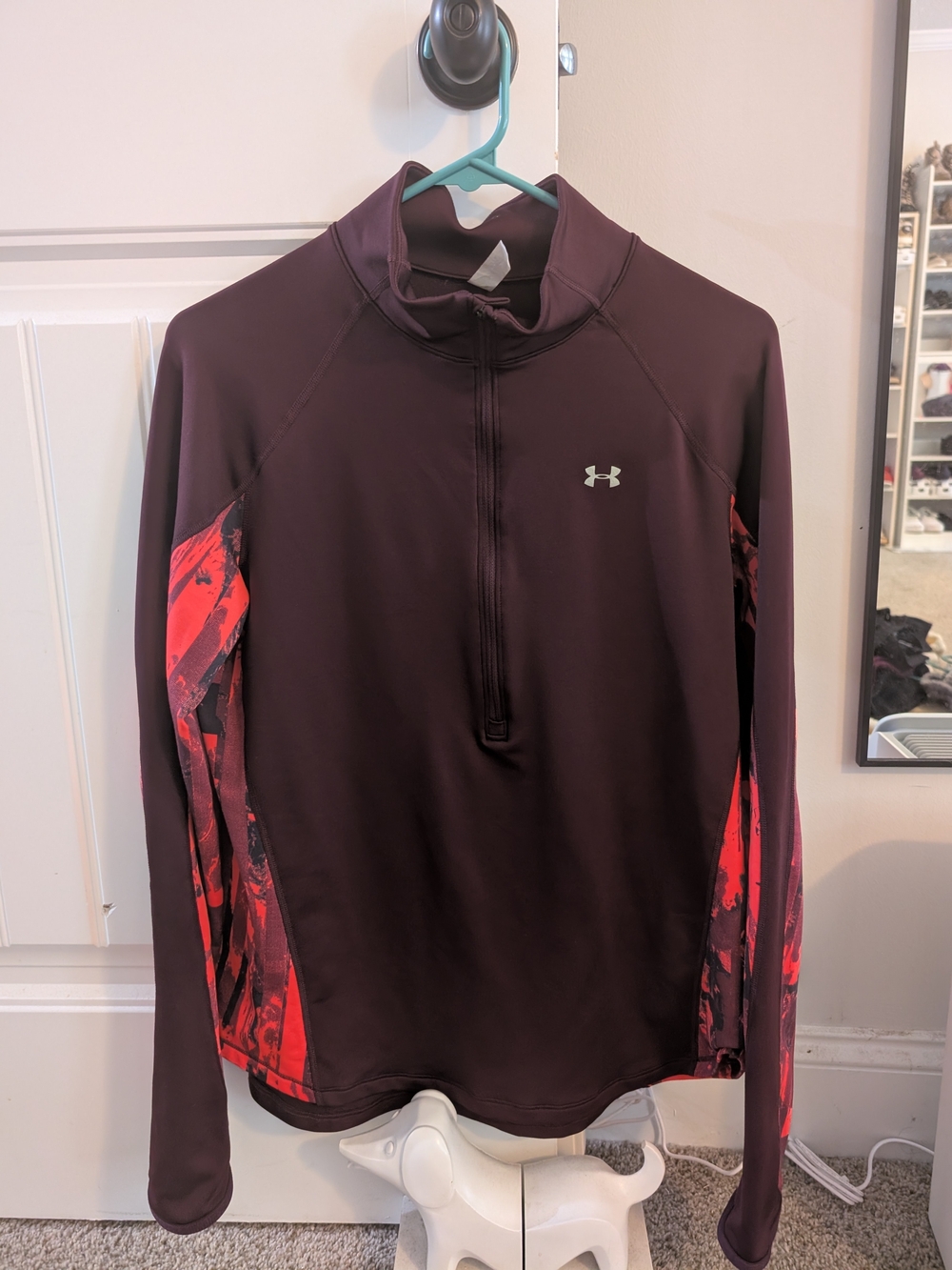 Under Armour Women’s Half-Zip Pullover - Maroon with Red Accents